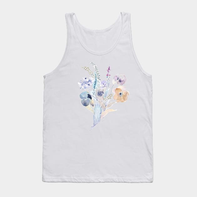 abstract pale purple flowers watercolor Tank Top by colorandcolor